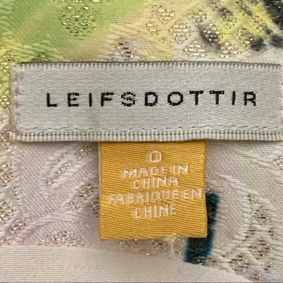 Anthropologie Leifsdottir Peplum Brocade Top Bird Pattern Metallic Sleeveless 0 - Picture 3 of 16